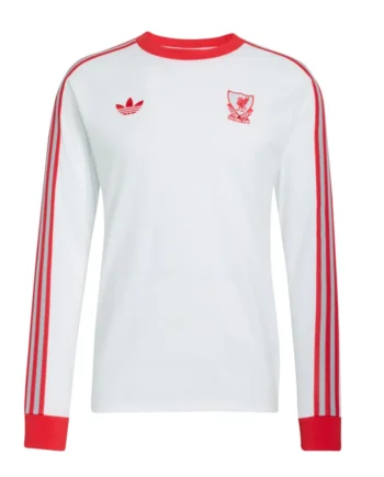 LIVERPOOL FC Retro-style ADIDAS Men's Long Sleeve Round Neck White